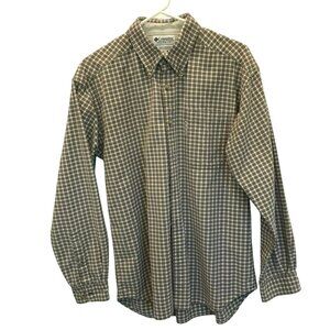 Columbia Men's Classic Long Sleeve Outdoor Shirt Sz Medium Tan Check Activewear